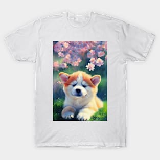 Watercolor akita inu puppy T-Shirt